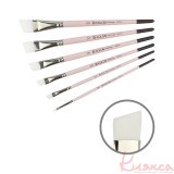 Синтетика кутова Flamingo 1023A, 1/4 коротка ручка пензель KOLOS