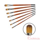 Синтетика овальна, Carrot 1097FR, №2, коротка ручка пензель KOLOS
