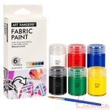 Фарби по тканині 6 кольорів 22мл "Art Rangers" Fabric Paint з пензлем A06022-4