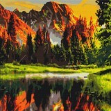 Картина за номерами "Захід в гірській долині" 40*50, BS3348