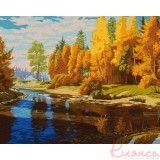 Картина за номерами. Пейзаж "Золотой жовтень" 40 * 50см. KHO2871
