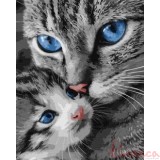 Картина за номерами. Тварини "Муркотлива мама " 40*50см. KHO6945