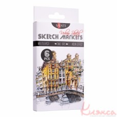 Набір скетч маркерів "SANTI sketch" "Urban Sketch", 6 шт. 390548