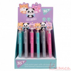 Ручка кулькова автоматична YES Cute animals 0,7 мм синя, 412104
