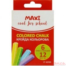 Крейда квадратна 12шт 6кольорів, МХ60703