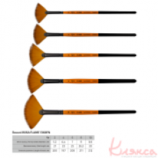 Синтетика віялова, FLAME 1368FN, №2, коротка ручка пензель ROSA