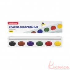 Фарби акварельні Erich Krause, 6 кольор. в картон. пеналі, ЕК50585
