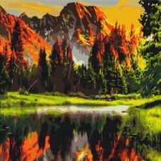 Картина за номерами "Захід в гірській долині" 40*50, BS3348