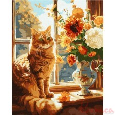Картина за номерами. Тварини. "Рудий котик ©art_selena_ua" 40 * 50см. KHO6604