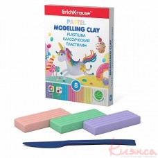 Пластилін ErichKrause Pastel 6 кольорів + 2 білих зі стеком, 144г, ЕК50641