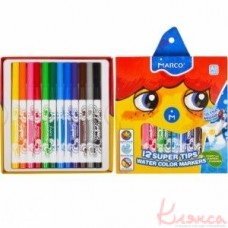 Фломастери 12 кольорів Marco Super Washable 1630-12 