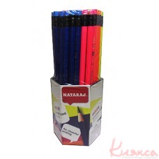 Олівець графітний Nataraj Neon HB шестигранний з ластиком заточений, 201158003