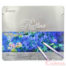 Олівці кольорові 24шт Marco Raffine 7100-24TN в металевому пеналі