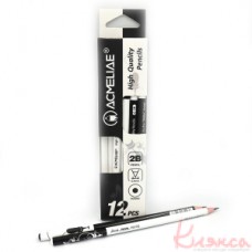 Олівець графітний 2B, 2,4 мм White& Black, Acmeliae